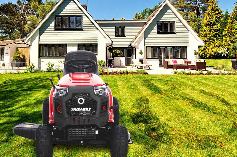 Image of lawn mower on a lawn